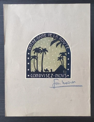 XILOGRAFIA SIGNED NOTRE DAME DE LA ROUTE CONDUISEZ NOUS