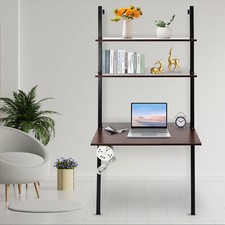 Wall Mount Writing Table Space-saving Desk With Storage Bookshelf Floating Shelf