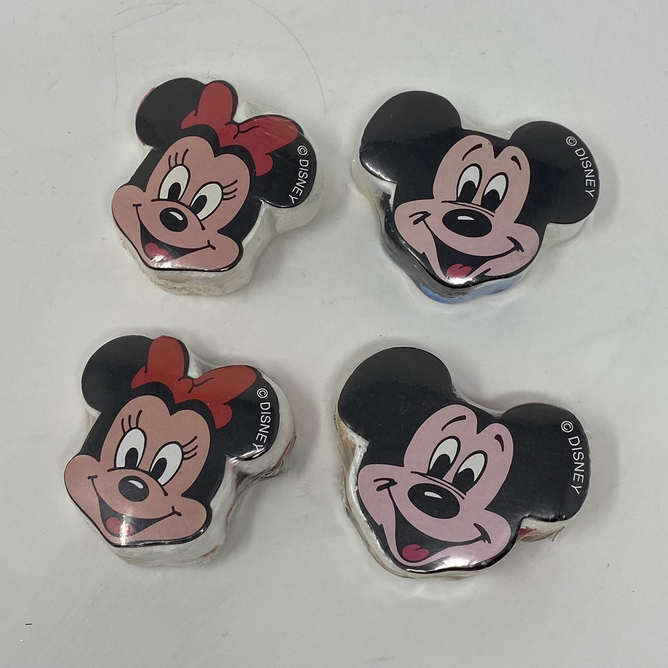 FOUR Disney Mickey & Minnie Mouse Magic Towel WASHCLOTH Pkg Mickey