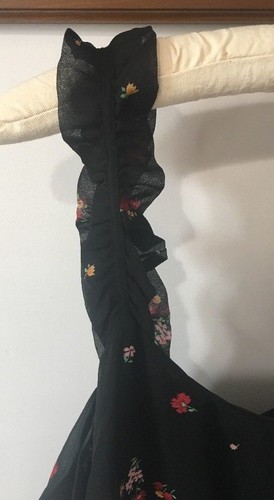 Womens Floral Ruffle Strap Dress Size XXL Black Red - Picture 5 of 8