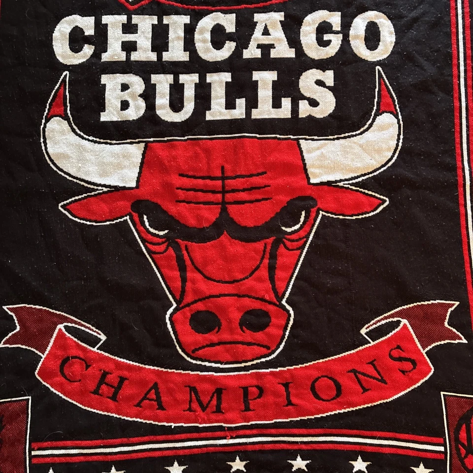 1996 NBA Champions Chicago Bulls Blanket Throw NorthWest Co. USA MADE - Image 3 of 4