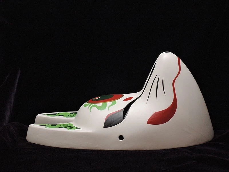 Komendo fox mask Houju Full Face Hand Painted Japan shipping Free - Image 2 of 4
