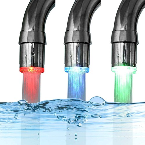 2 Pieces Temperature-controlled Faucet Bathroom Faucer Glowing Taps Kitchen - Picture 6 of 12