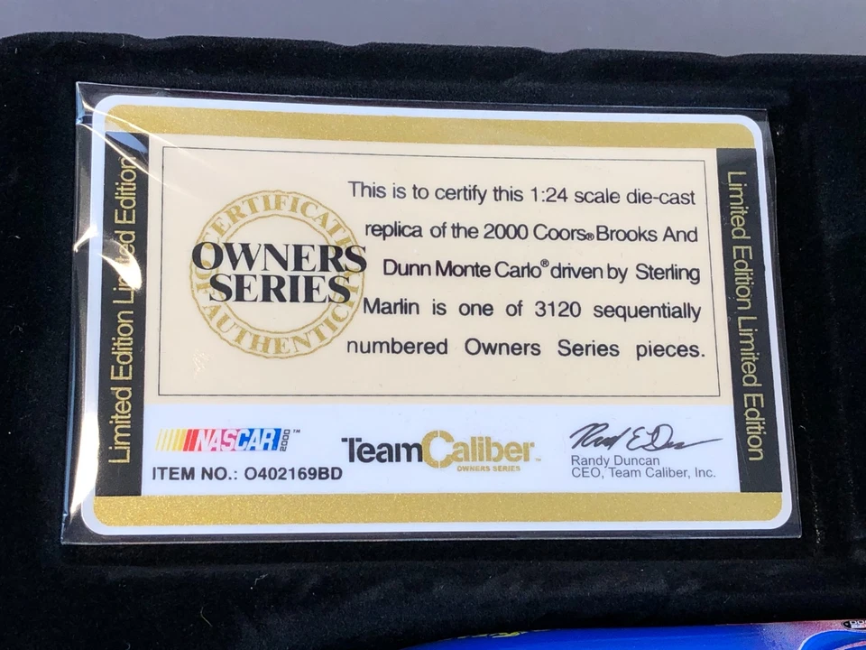 Equipo Calibre 1:24 Diecast STERLING MARLIN 2000 COORS BROOKS DUNN Monte Carlo Foto 3 de 4