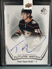21-22 UD SP Authentic Hockey Future Watch Auto- Trevor Zegras -Serial # 445/999
