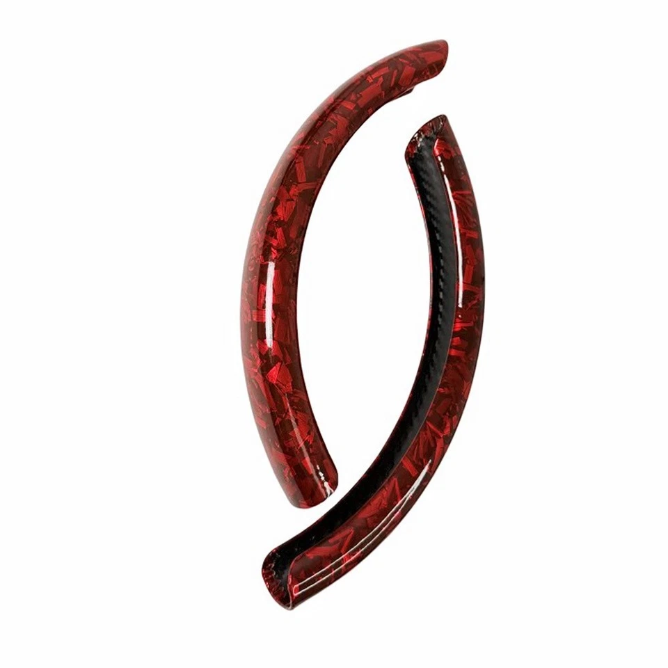 2PCS Carbon Fiber Car Steering Wheel Cover Non-Slip for BMW Auto 15" Diameter - Image 2 of 4