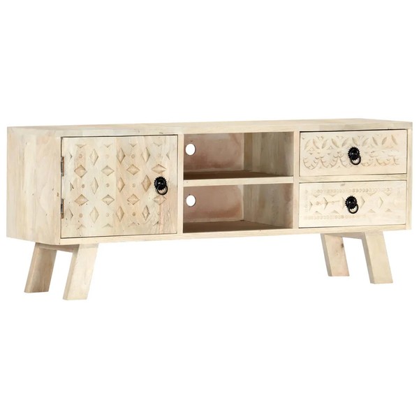 Tv-Schrank 110 X 30 X 44 Cm Massivholz Mango-image