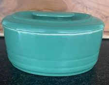 Hall China Co. for Westinghouse 7" Green "Hercules" Oval Refrigerator Dish w/Lid