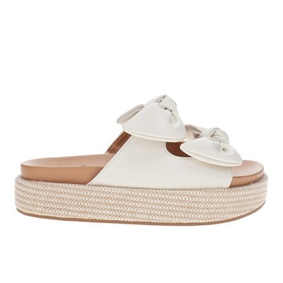Corkys Lil Bit Knotty Platform  Womens White Casual Sandals 10-0176-IVOC