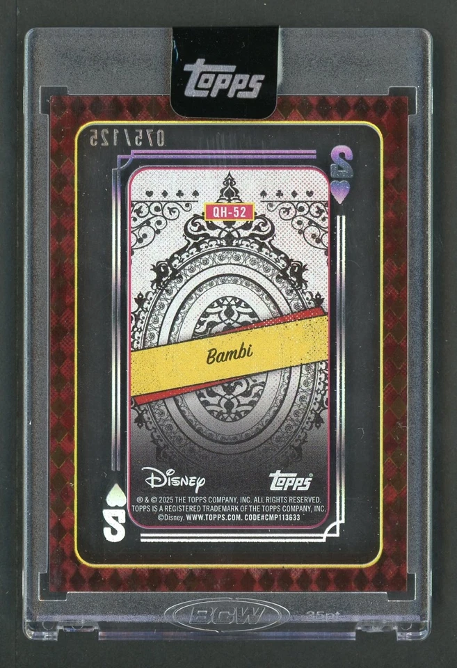 2025 Topps Mint Disney Bambi Encased Queen of Hearts Acetate Playing Cards #/125 - Image 2 of 2