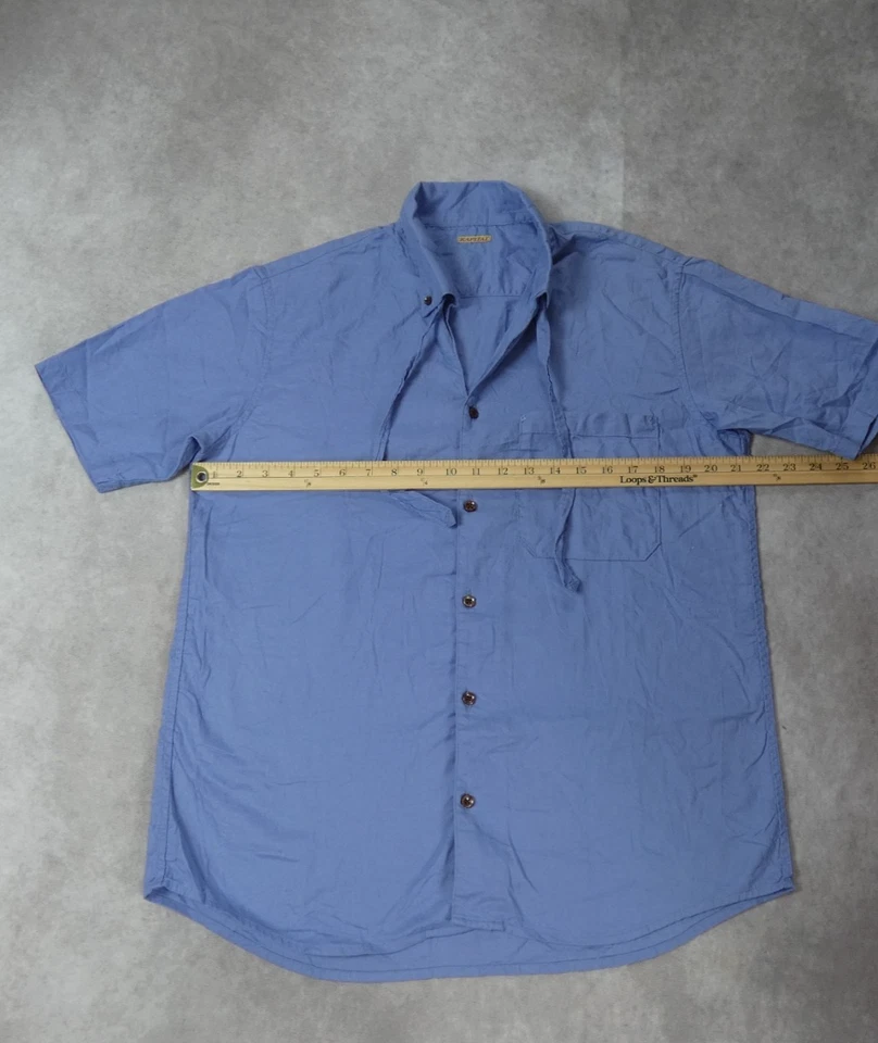 Camisa con botones Kapital para hombre talla L 3 azul manga corta hecha en Japón Foto 3 de 4