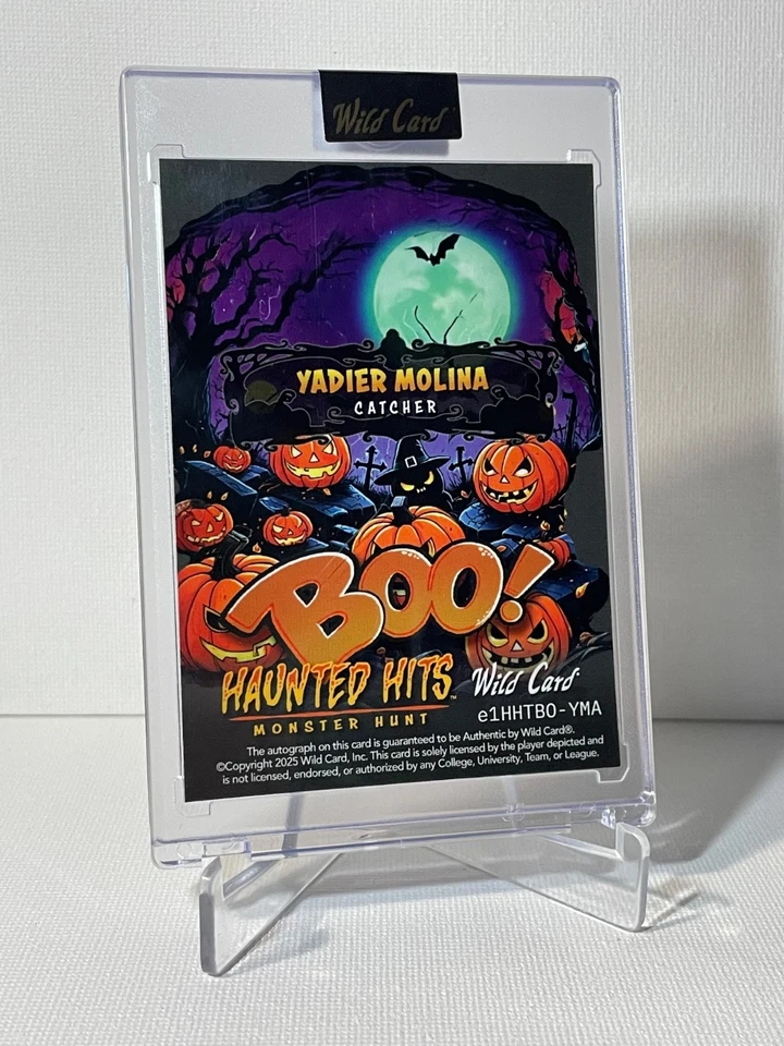 Yadier Molina 2025 Wild Card Haunted Hits Gold Vinyl BOO True 1/1 Auto Legend - Image 3 of 3