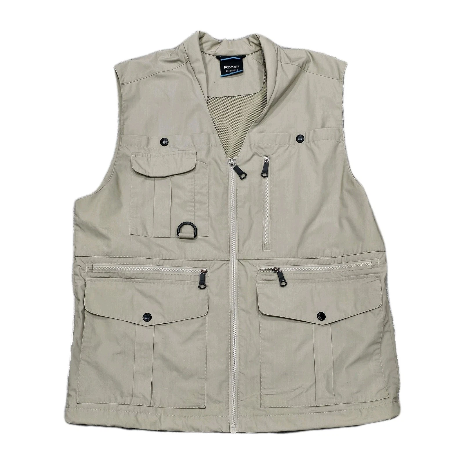 Rohan Convey Vest Medium Beige Utility Travel Fishing Gilet Pocket Lightweight