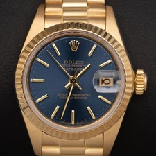 Rolex Datejust 69178 Orologio Con Cassa Fluted 26Mm Blu Navy In Oro 18K