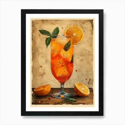 Aperol Spritz Kunstdruck 369 Art Pri gerahmt Wandbild Poster Leinwanddruck Bild