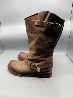 Freebird by Steven Crosby Boots Womens Size 9 Brown Leather Harness Distressed