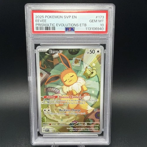 POKEMON 2025 Prismatic Evolutions ETB EEVEE Full Art SVP En #173 PSA 10