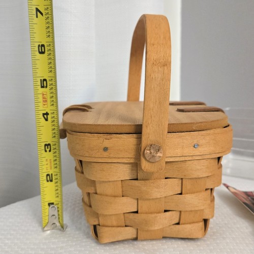 Longaberger Kiddie Cartera Cesta Llave Té Sin Usar Tejido Almacenamiento con Protector - Imagen 4 de 10