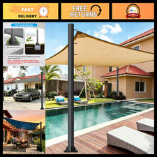 10FT Heavy Duty Sun Shade Sail Pole - 3" Diameter, Hammer-fit Sleeve, 2.2mm Thic