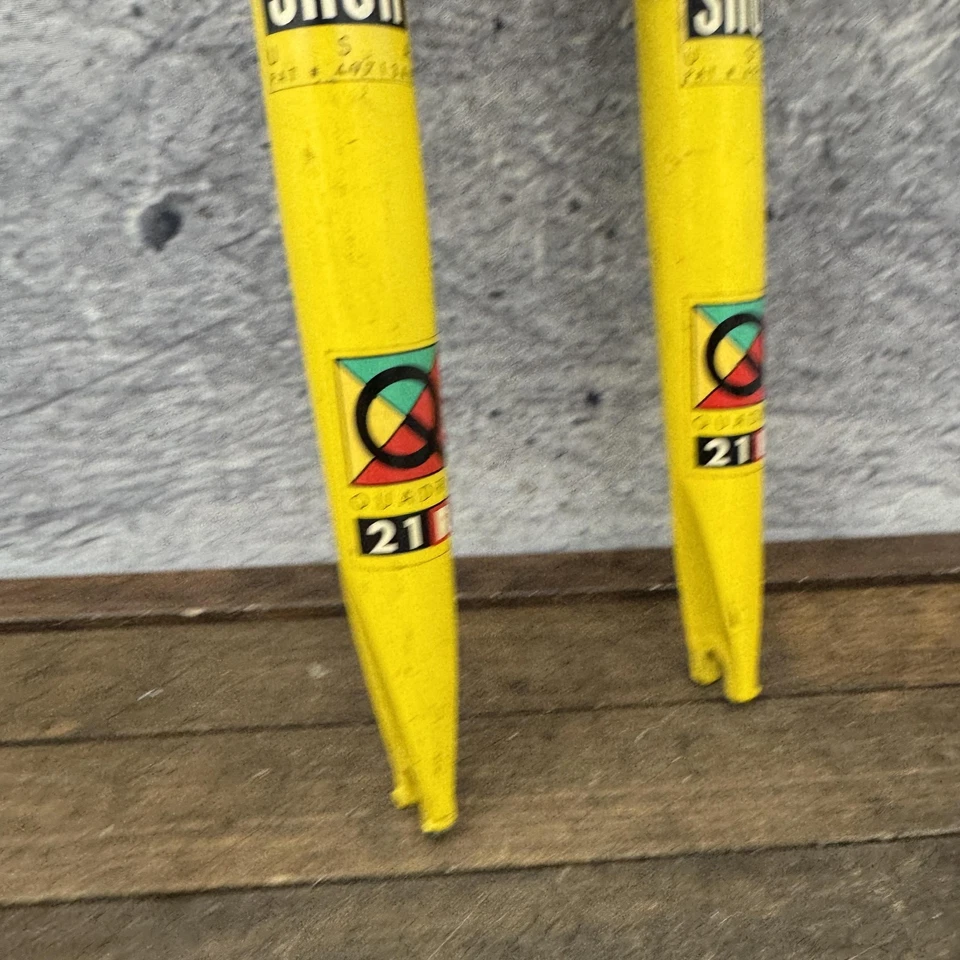 Vintage RockShox Quadra 21R Suspension Fork 1-1/8 Threadless Yellow MTB Canti 7" - Image 2 of 4