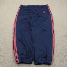 VTG Adidas Track Pants XL Mens ATP Keyrolan Baggy Joggers 70s Blue Red Trefoil