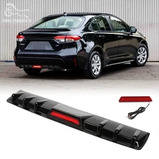 Rear Bumper Diffuser Splitter Spoiler Lip w/ LED Light For Toyota Corolla Sedan