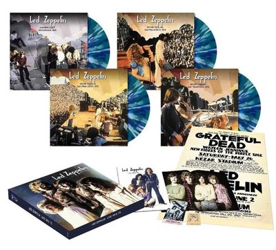 Led Zeppelin   Live '69 & '73 4LP Green w/Blue & White Splatter Vinyl Record