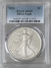 2024 $1 American Silver Eagle PCGS MS69 ASE 1 Troy Oz .999 Silver Bullion Coin