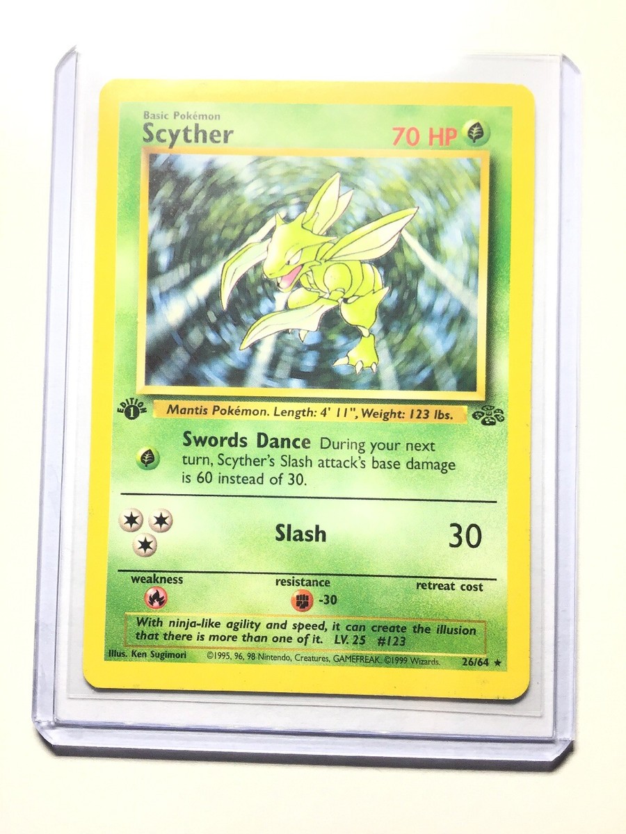 1995 scyther pokemon card value 26/64 1st Edition (1999) CGC 7.5  Zapp! Comics If heads SCYTHER - 26/64 - 1st
