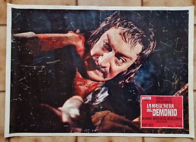 LA MASCHERA DEL DEMONIO BARBARA STEELE BAVA HORROR FOTOBUSTA ORIGINALE 1ED 1960