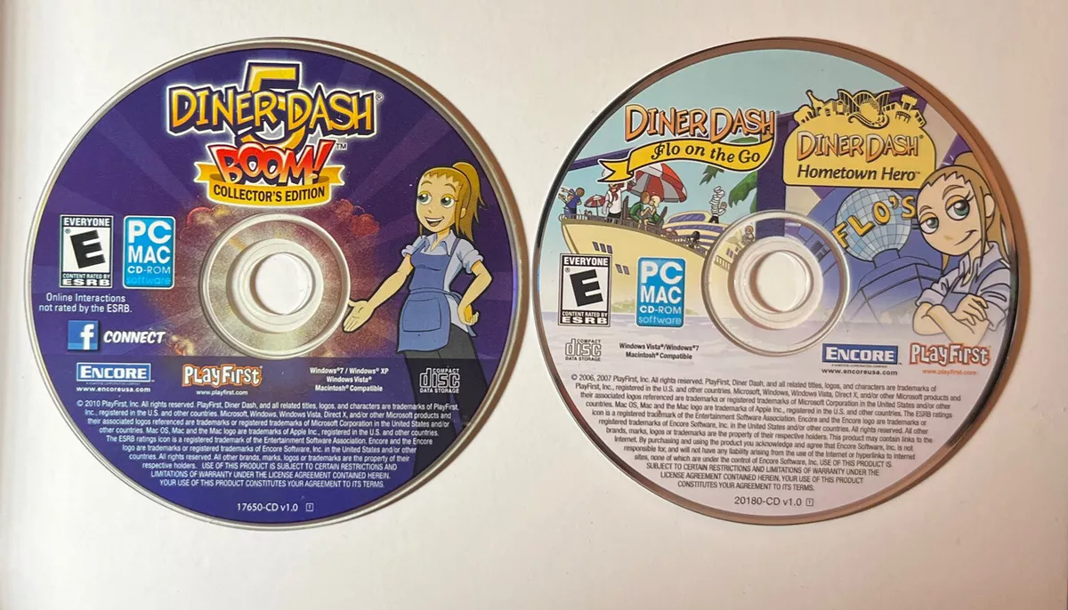 Diner Dash Flo on the Go & Diner Dash Hometown Hero Jewel Case PC