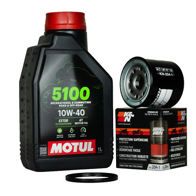 Ölwechsel Motul 5100 10W40 + ÖLfilter KN204 für Honda CBR Kawasaki Yamaha MT-07
