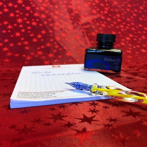 Glasfüller Glasschreiber Glasfederhalter Glasfeder Tinte Handarbeit Lauscha - Bild 1 von 21