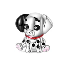 KUNSIR 925 Sterling Silver Cute Puppy Dog Bead Charm For Bracelet Animal Charm