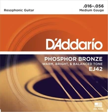 D’Addario Resophonic Guitar Strings EJ42 Phosphor Bronze 15-56 
