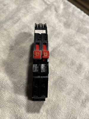 Original brand Zinsco 2 toggles in one breaker, 20A each