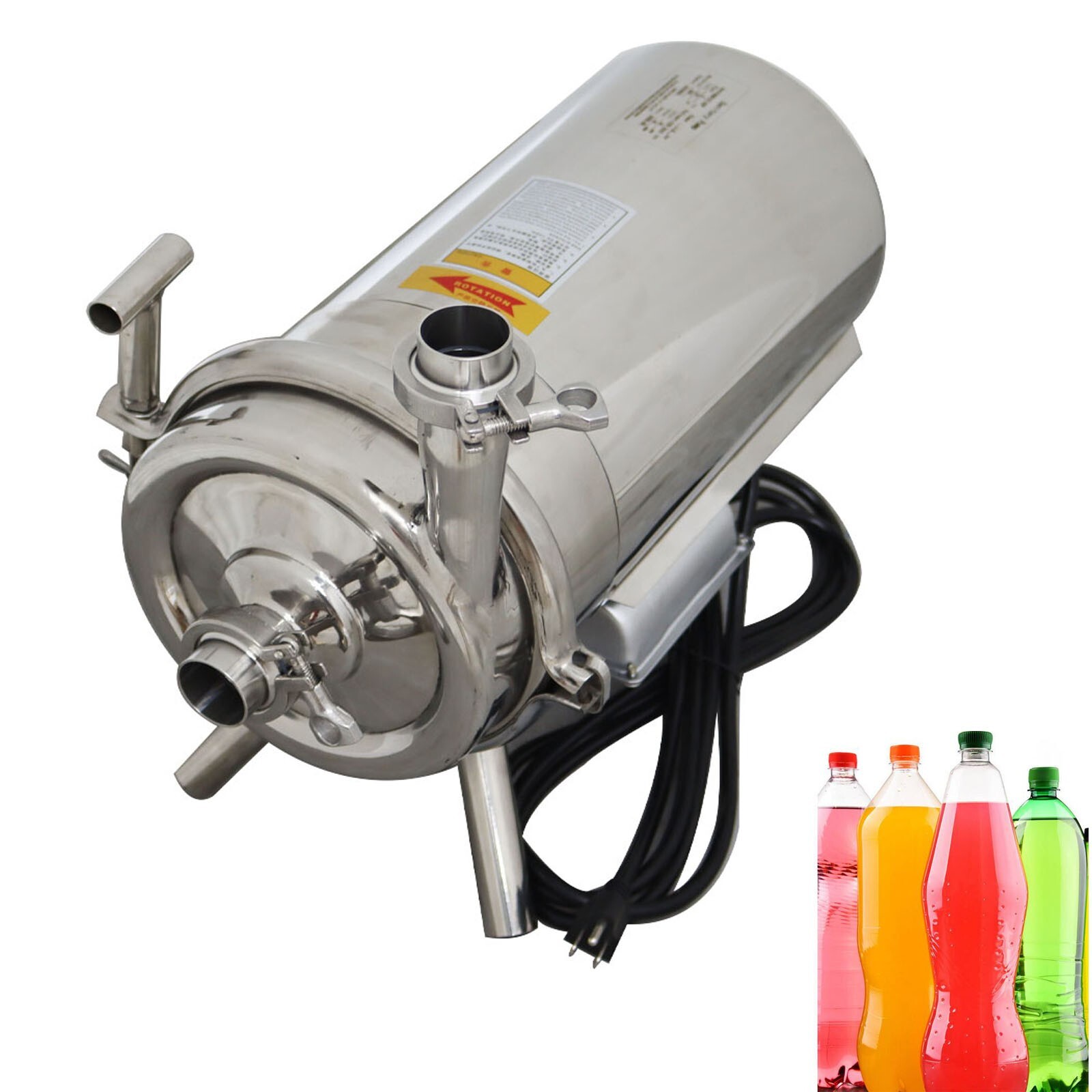 5T/H Food Grade Centrifugal Pump Sanitary Beverage Pump 1.5in Inlet&Outlet 110V