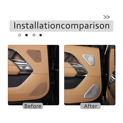 For Range Rover L460 2022-2024 Silver Steel Inner Door Speaker Sound Cover Trim