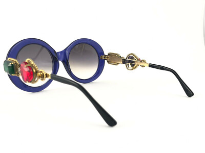 Moschino by Persol-Vintage M253 BLUE JEWELED SUNGLASSES MOSCHINO BY PERSOL M253 VINTAGE BLACK CLEAR JEWELED LADY  main image 4