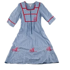 Go Softly Sleepwear Women's size Small Nightgown House Dress Mumu Blue sailboats