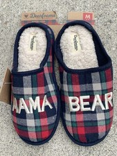 NEW Dearfoams Dear Foams Memory Foam MAMA BEAR House Slippers Sz M 7 8 sj15m11