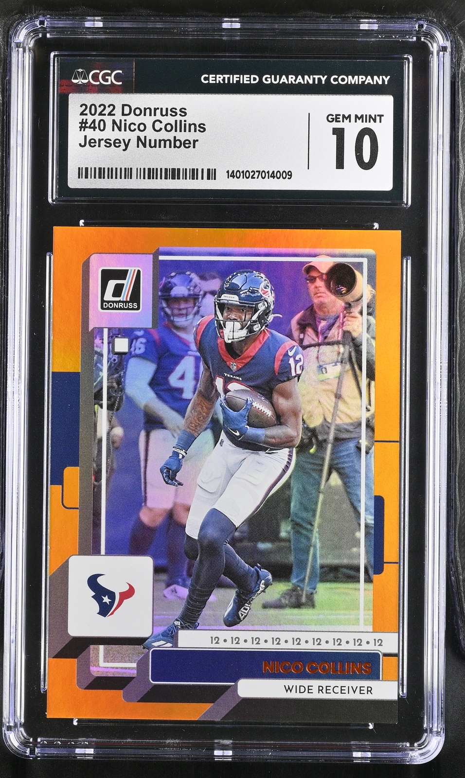 Nico Collins 2022 Donruss #40 /12 Texans CGC 10