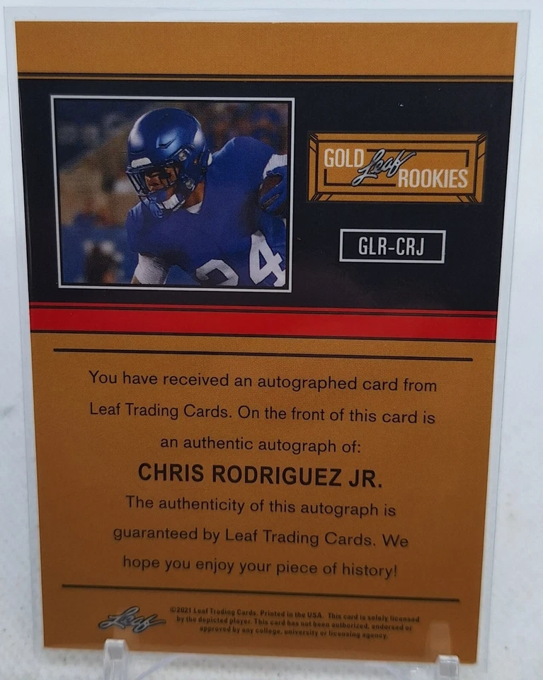 CHRIS RODRIGUEZ JR  2021 Gold Leaf Rookies RED #21/25 XRC Rookie AUTOGRAPH   - Image 3 of 3