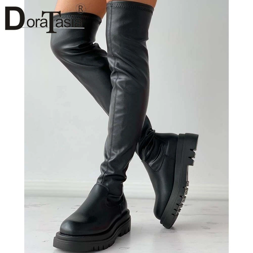 Botas Hasta El Muslo Con Plataforma Para Mujer Zapatos Altas De