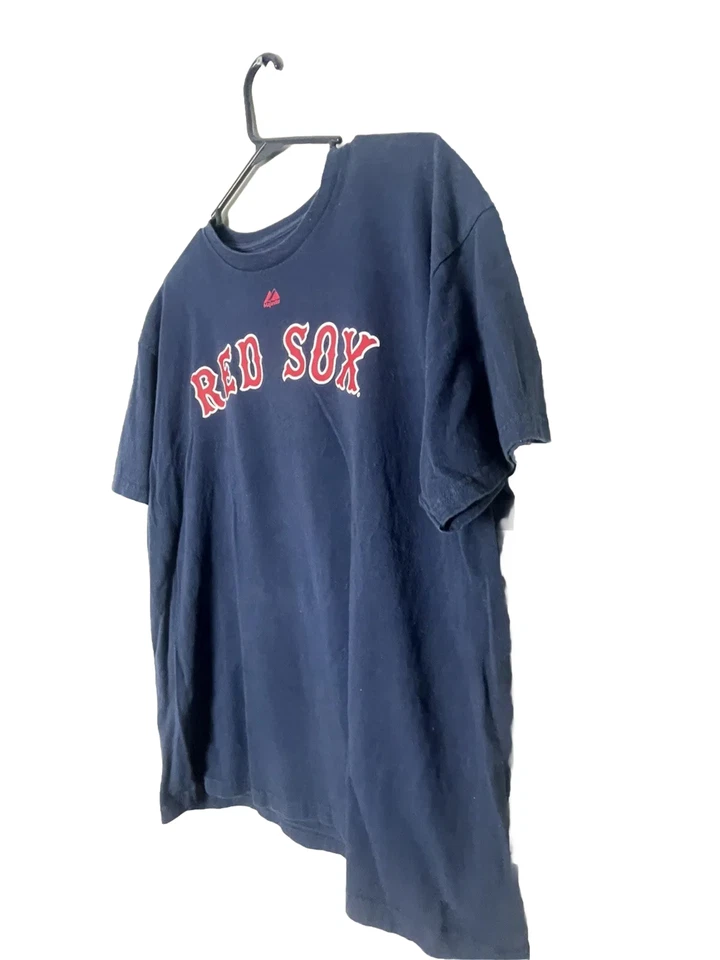 Boston Red Sox Jersey T Shirt Majestic Dustin Pedroia MLB Baseball Blue Size XL — 第 3/4 张图片