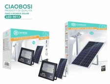 x Faro Faretto Led Pannello Solare Fotovoltaico 40W Con Crepuscolare linq