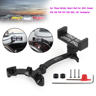 Car Phone Holder Mount Gray For MINI Cooper F54 F55 F56 F57 20-22 LCD Tachometer