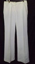 TOMMY HILFIGER Womens Size 2 Pants Inseam 32 White on White Striped Vintage 2004