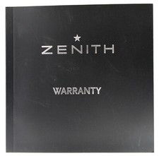Zenith International Warranty Booklet for Watch
