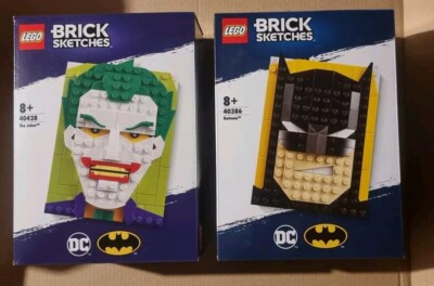 2 × LEGO BrickSketches - 1 × Batman - 1 × Joker - DC - 40386 - 40428 - NEU OVP